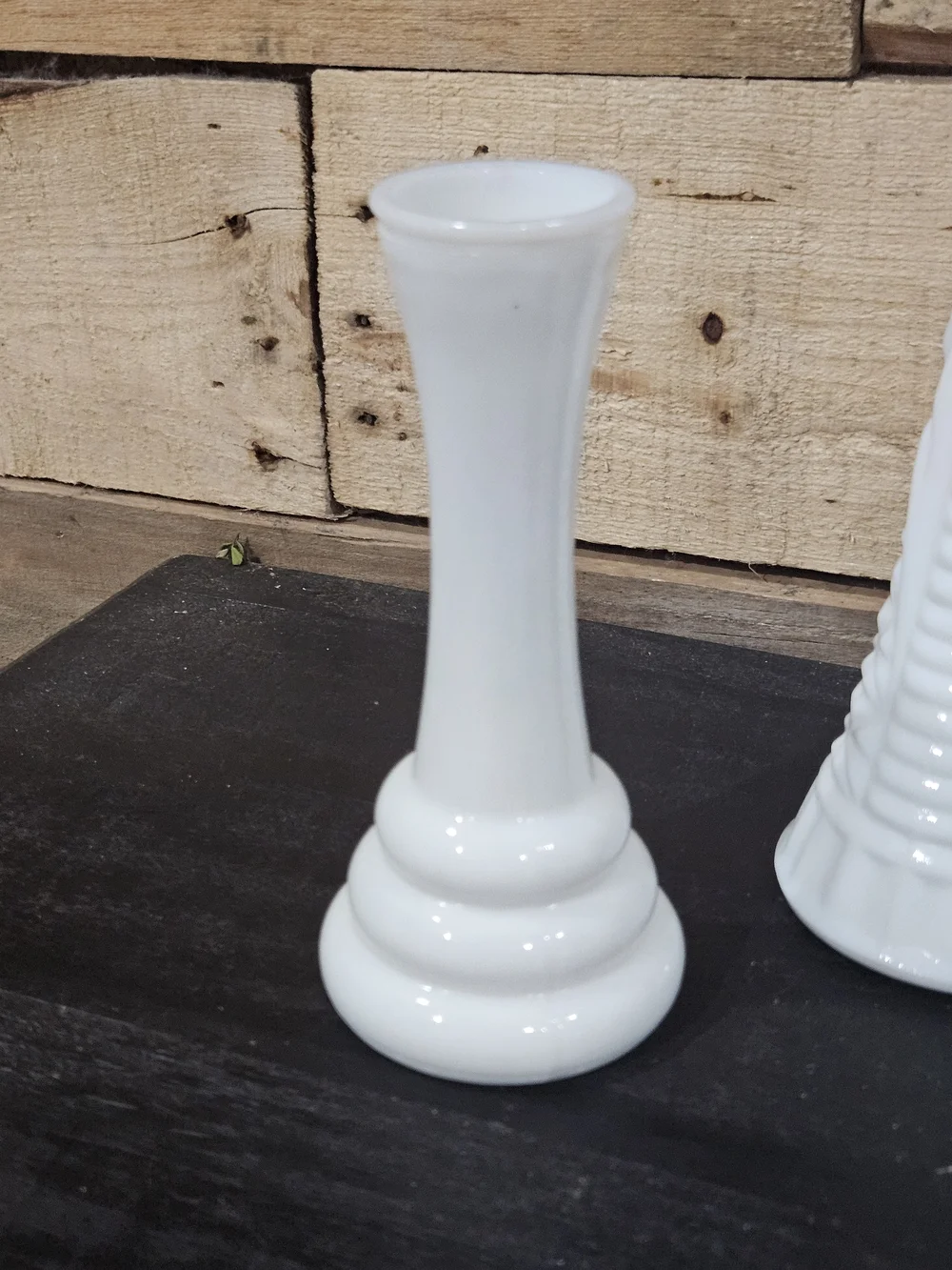 Milk Glass Decorative Bud Vases - White Lot of 3